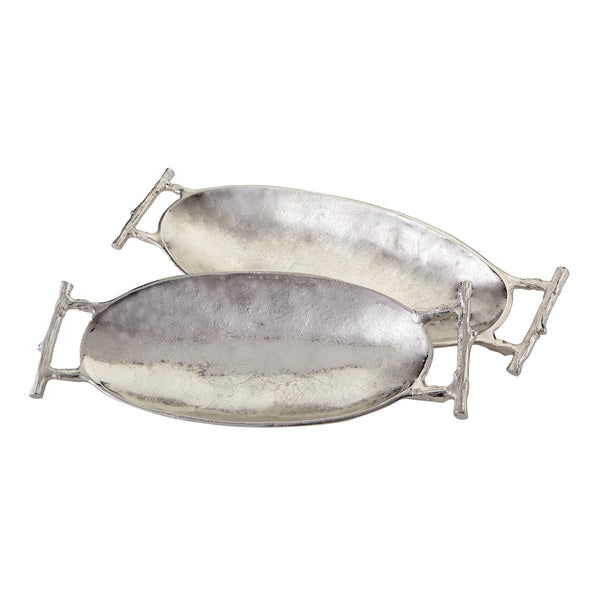 Nickel Twig Handle Trays