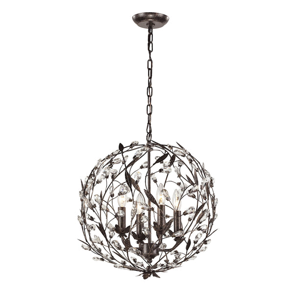 Circeo 4 Light Pendant In Deep Rust