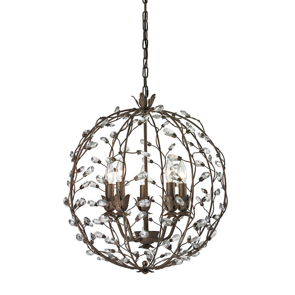 Sagemore 5 Light Pendant In Bronze Rust