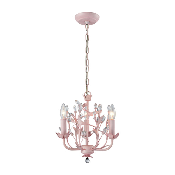 Circeo 3 Light Chandelier In Light Pink