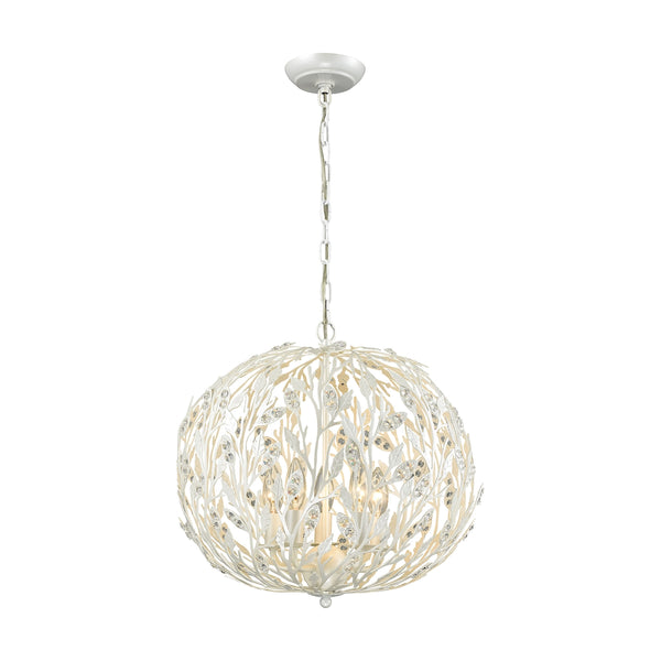 Trella 5 Light Chandelier In Pearl White