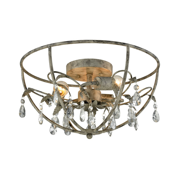 Bridget 3 Light Semi Flush In Marble Gray