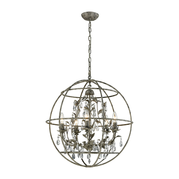 Bridget 5 Light Chandelier In Marble Gray