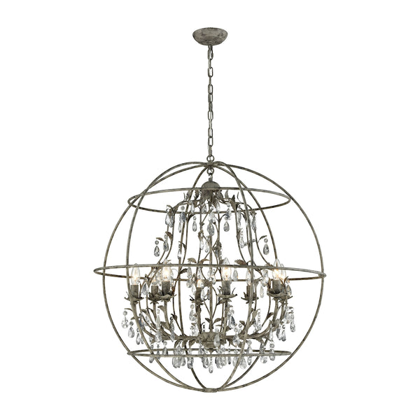 Bridget 8 Light Chandelier In Marble Gray