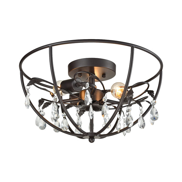 Bridget 3 Light Semi Flush In Oil Rubbed Bronze