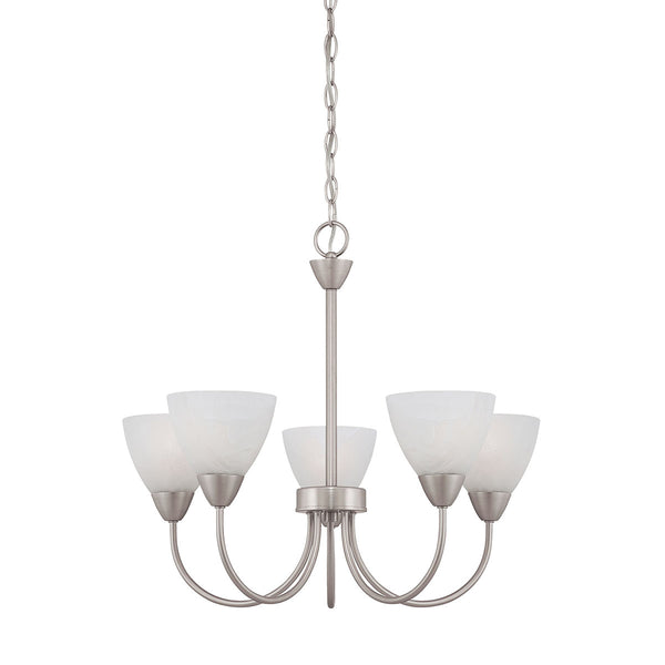 TIA chandelier Matte Nickel 5x100W 120V