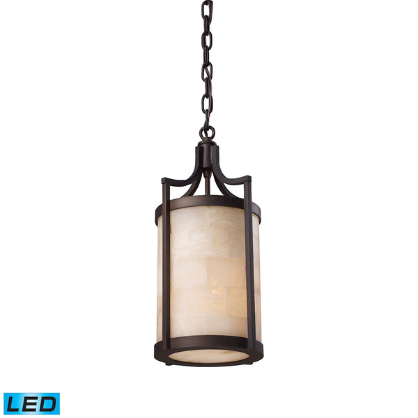 Spanish Mosaic 1 Light LED Pendant In Aged Bronze