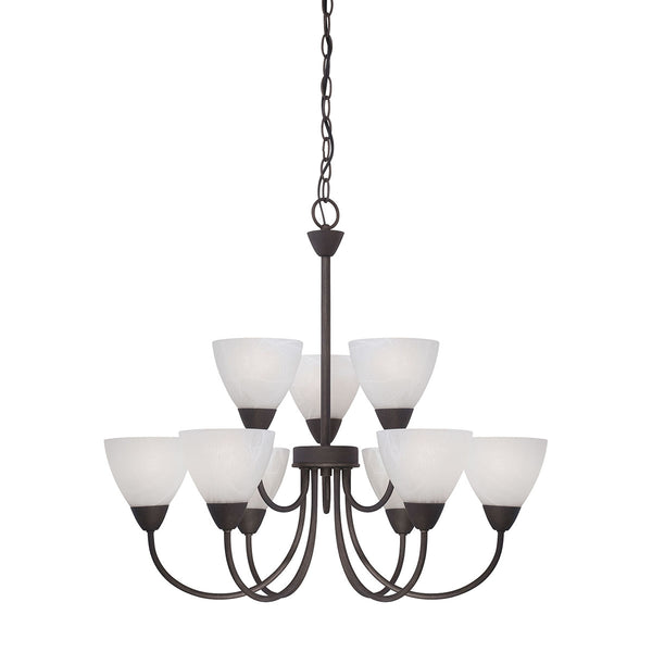 TIA chandelier Painted Bronze 9x60W 120
