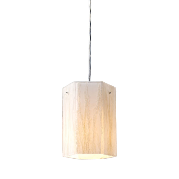 Modern Organics 1 Light Pendant In Polished Chrome And White Sawgrass