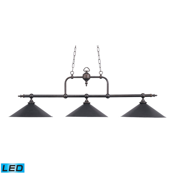 Designer Classics 3 Light LED Billiard In Tiffany Bronze
