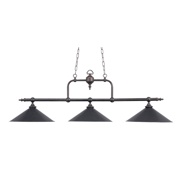 Designer Classics 3 Light Billiard In Tiffany Bronze