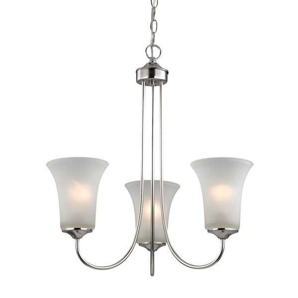 Charleston 3 Light Chandelier In Brushed Nickel