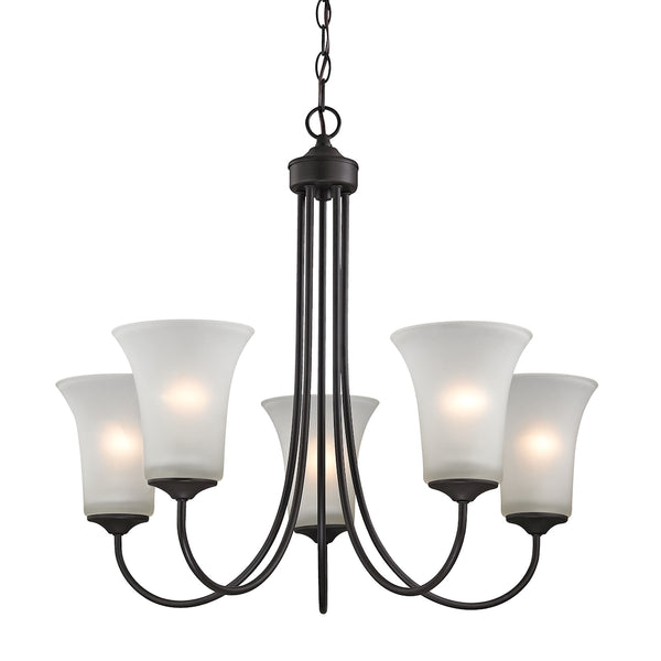 Charleston 5 Light Chandeier In Oil Rubbed Bronze