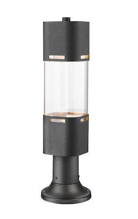 Z-Lite Lestat 1 Light Outdoor LED Post Head with Pier Mount 562PHBR-553PM-BK-LED