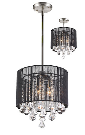 Z-Lite Aura 1 Light Pendant 890-12BK-C