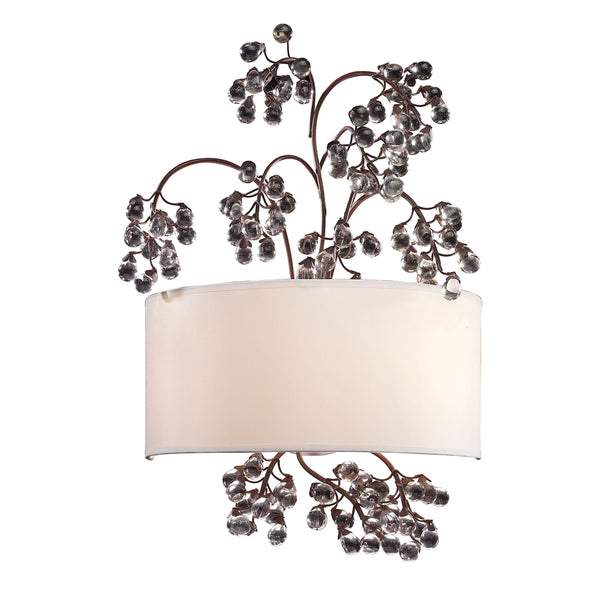Winterberry 2 Light Wall Sconce In Antique Darkwood