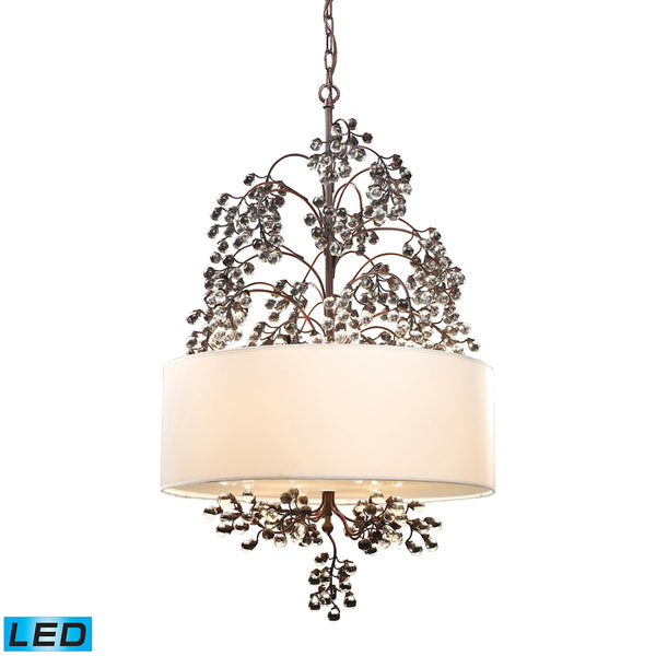 Winterberry 4 Light LED Chandelier In Antique Darkwood