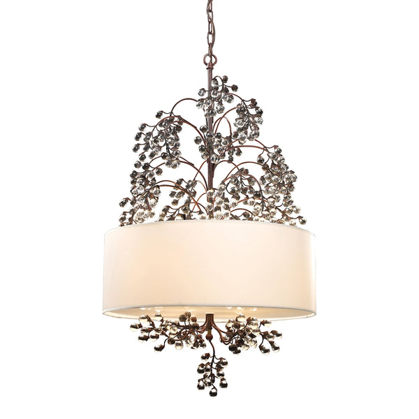 Winterberry 4 Light Chandelier In Antique Darkwood