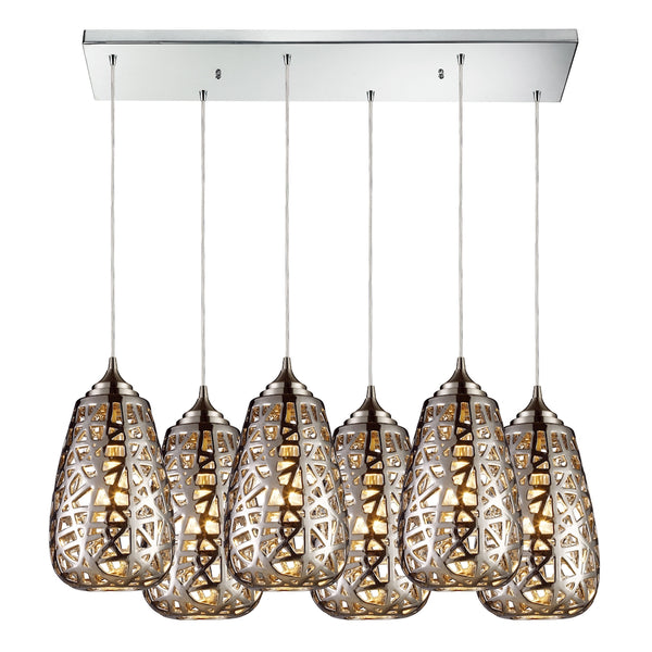 Nestor 6 Light Pendant In Polished Chrome