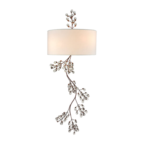 Winterberry 2 Light Wall Sconce In Antique Darkwood