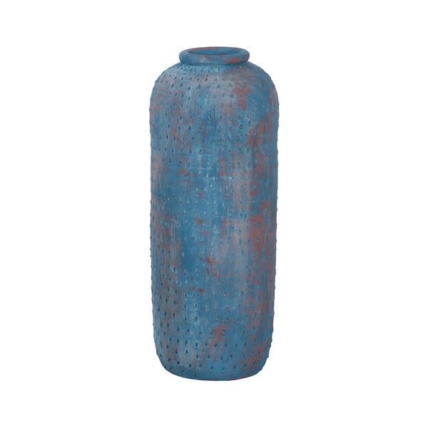 Rustic Blu Vase I In Distressed Blue