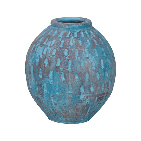 Rustic Blu Base V In Distressed Light Blue With Teardrop Pattern