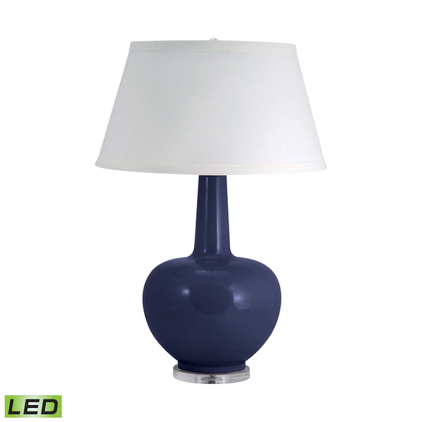 Porcelain LED Table Lamp In Navy Blue