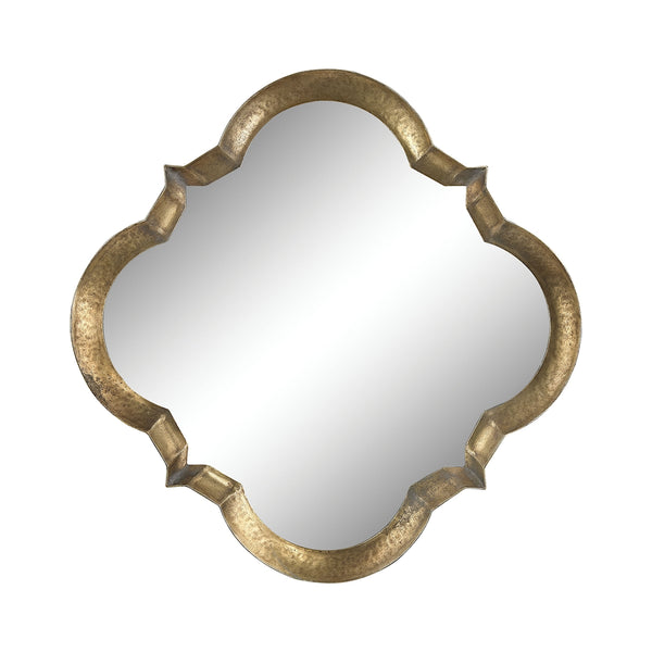 Aged Silver Quatrefoil Mirror