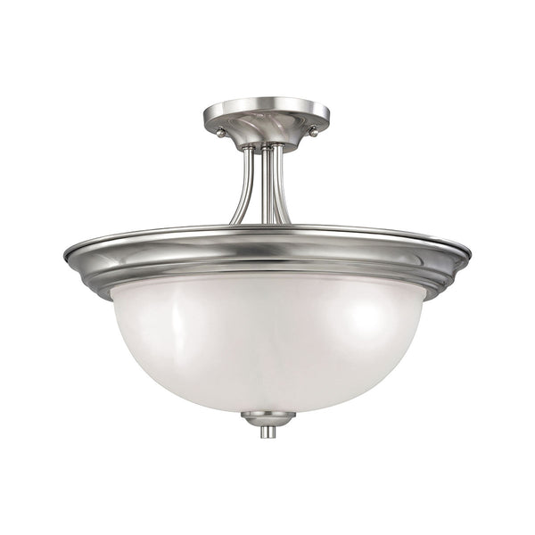 Bristol Lane 3 Light Semi Flush In Brushed Nickel