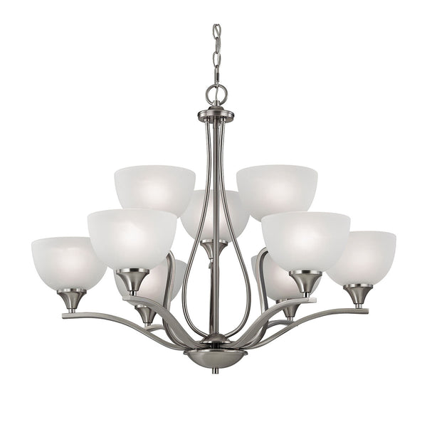 Bristol Lane 9 Light Chandelier In Brushed Nickel