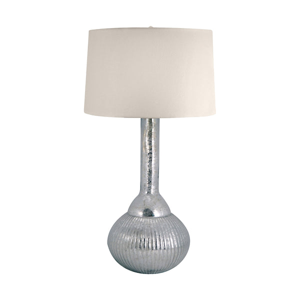Fluted Mercury Glass Table Lamp In Silver