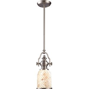 Chadwick Cappa Shell Shade With Satin Nickel Ring