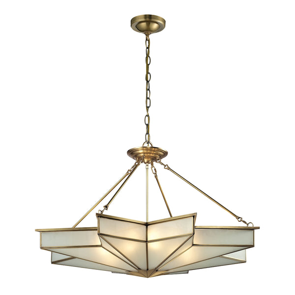 Decostar 8 Light Pendant In Brushed Brass