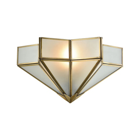 Decostar 1 Light Wall Sconce In Brushed Brass With Frosted Glass