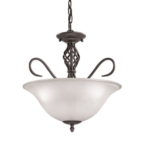 Santa Fe 3 Light Dual Mount Chandelier In Oil Rubbed Bronze