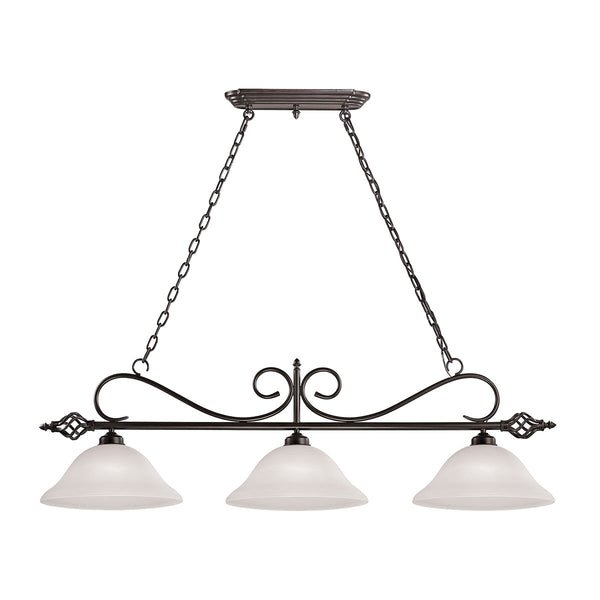 Santa Fe 3 Light Pendant In Oil Rubbed Bronze