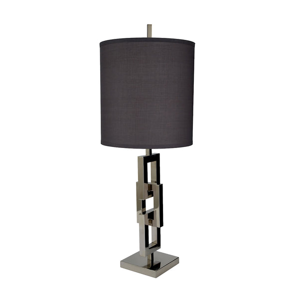 Chain Link Table Lamp With Gray Shade