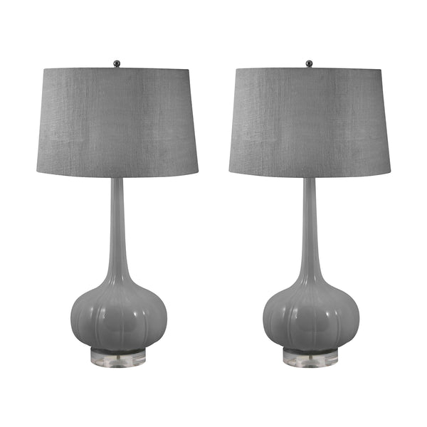 Del Mar Porcelain Table Lamp In Grey