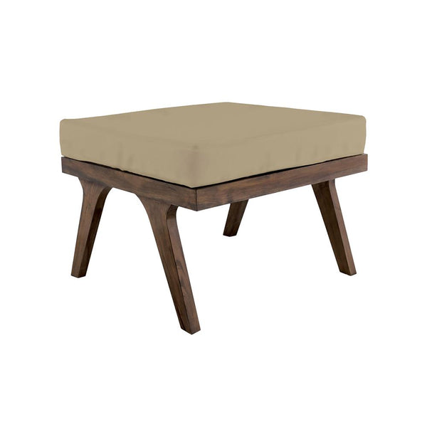 Teak Square Ottoman Cushion In Grey