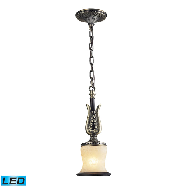 Georgian Court 1 Light LED Pendant In Antique Bronze And Dark Umber