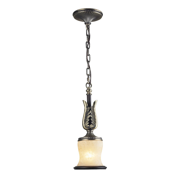 Georgian Court 1 Light Pendant In Antique Bronze And Dark Umber