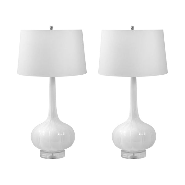 Del Mar Porcelain Table Lamp In White