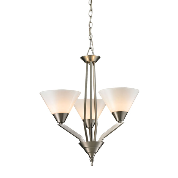 Tribecca 3 Light Chandelier In Brushed Nickel