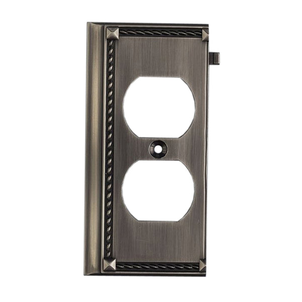 Clickplates 2-Socket End Plate In Antique Platinum