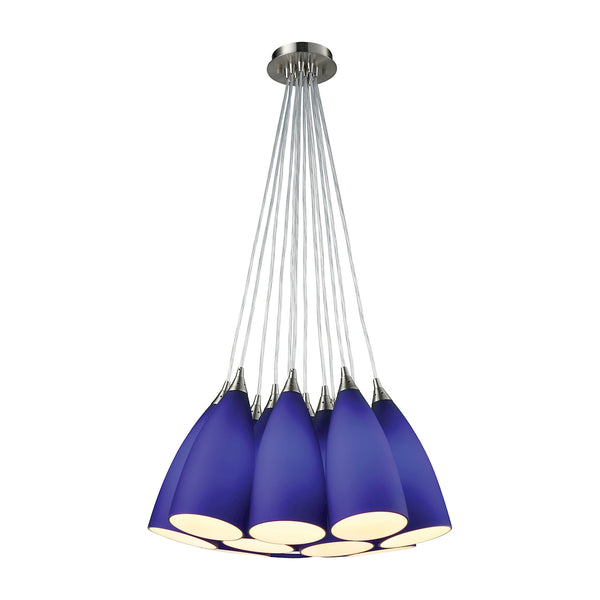 Vesta 12 Light Pendant In Satin Nickel