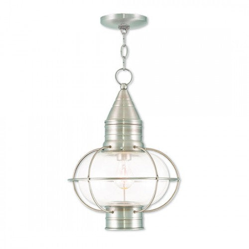 Livex Lighting Newburyport 1 Light BN Outdoor Chain Lantern