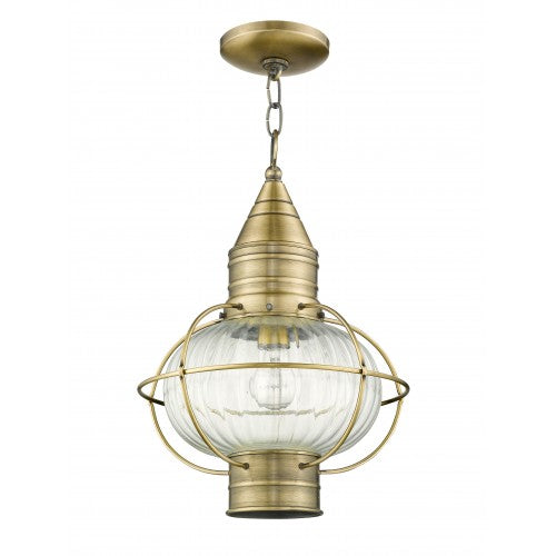 Livex Lighting Newburyport 1 Light AB Outdoor Chain Lantern