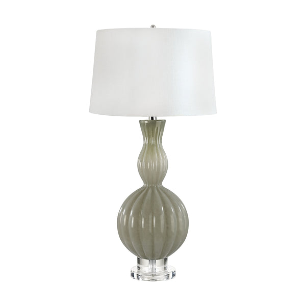 Glass Gourd Table Lamp In Taupe