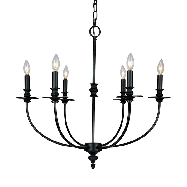 Hartford 6 Light Chandelier In Oil Rubbed Finish