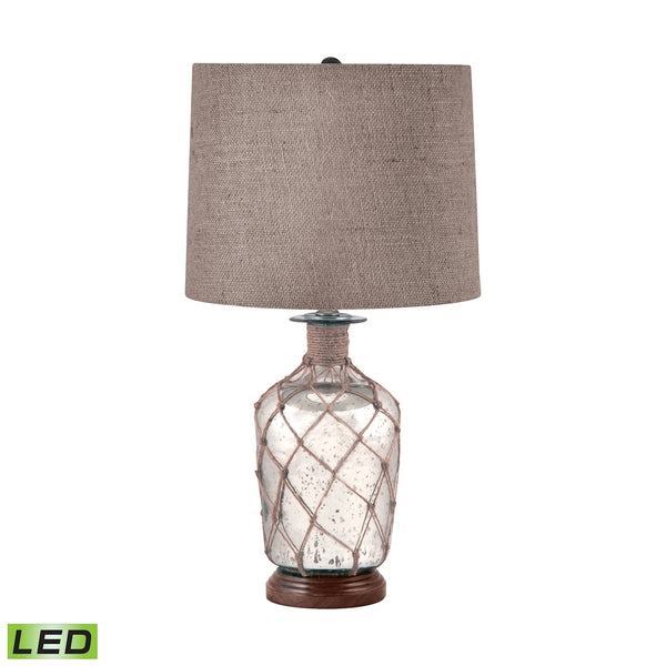 Jute-Wrapped Mercury Glass LED Table Lamp